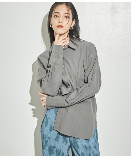 ANAP（アナップ）の「バックオープンツイストデザインシャツ（シャツ/ブラウス・レディース・アイボリー/イエロー×グリーン/スミクロ・FREE）」の11枚目の写真