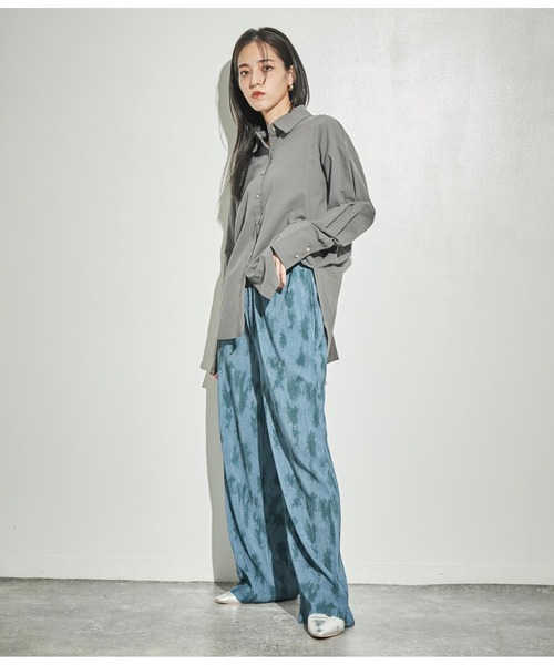 ANAP（アナップ）の「バックオープンツイストデザインシャツ（シャツ/ブラウス・レディース・アイボリー/イエロー×グリーン/スミクロ・FREE）」の14枚目の写真