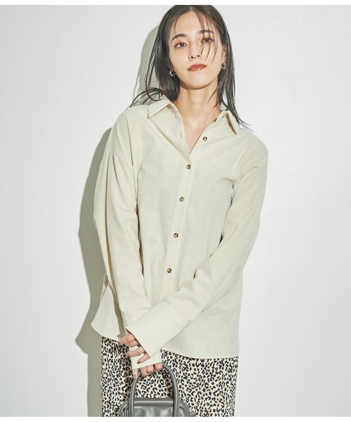 ANAP（アナップ）の「バックオープンツイストデザインシャツ（シャツ/ブラウス・レディース・アイボリー/イエロー×グリーン/スミクロ・FREE）」の4枚目の写真