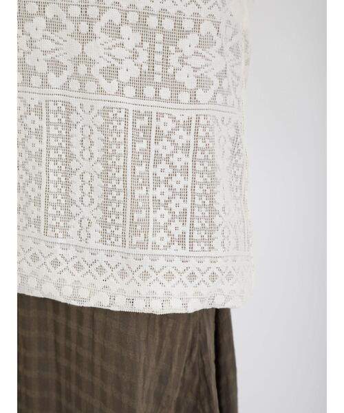 Samansa Mos2（サマンサ モスモス）の「レースドッキングブラウス（シャツ/ブラウス・レディース・キャメル/チャコールグレー/ベージュ/オフホワイト・F）」の21枚目の写真