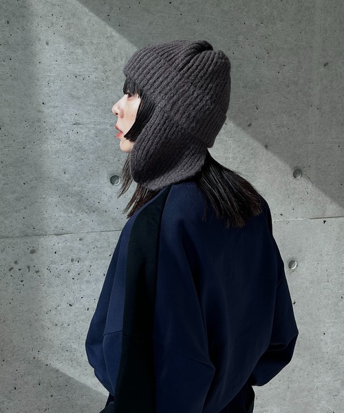y/m by RIKA（イムバイリカ）の「モヘアタッチフライトニットキャップ（キャップ・レディース・チャコールグレー・FREE）」の7枚目の写真