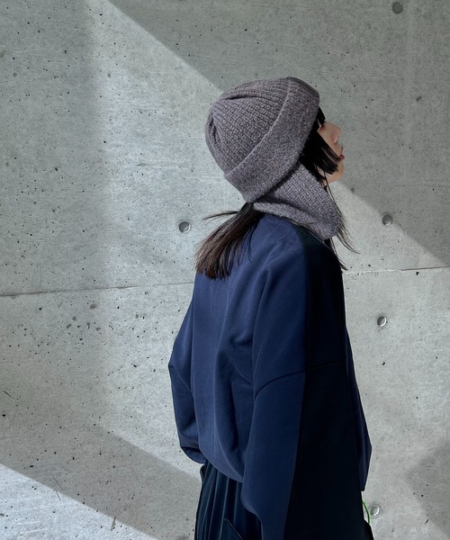 y/m by RIKA（イムバイリカ）の「モヘアタッチフライトニットキャップ（キャップ・レディース・チャコールグレー・FREE）」の8枚目の写真