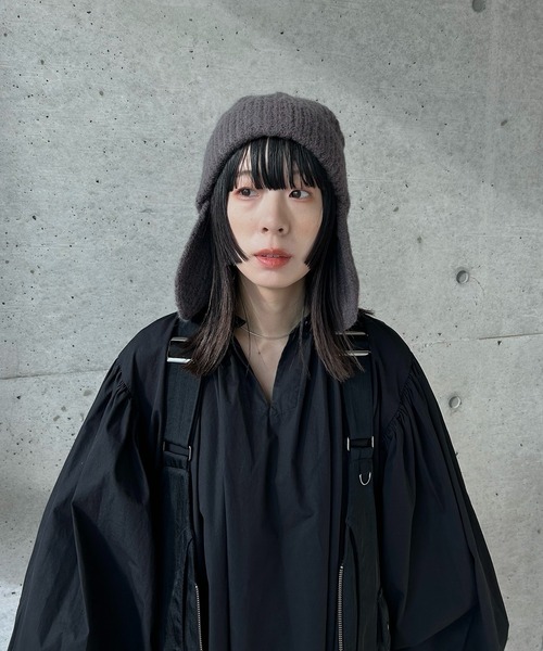 y/m by RIKA（イムバイリカ）の「モヘアタッチフライトニットキャップ（キャップ・レディース・チャコールグレー・FREE）」の16枚目の写真