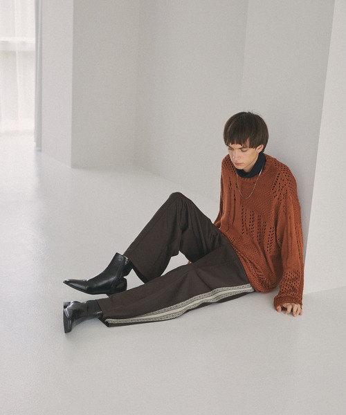 EMMA CLOTHES（エマクローズ）の「クロシェルーズシルエットニットEMMA CLOTHES（ニット/セーター・メンズ・ブラウン/アイボリー/ブラック/オリーブ・M/L）」の10枚目の写真
