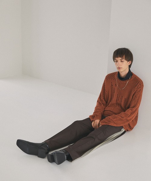 EMMA CLOTHES（エマクローズ）の「クロシェルーズシルエットニットEMMA CLOTHES（ニット/セーター・メンズ・ブラウン/アイボリー/ブラック/オリーブ・M/L）」の12枚目の写真