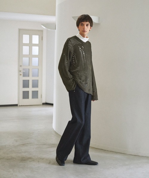 EMMA CLOTHES（エマクローズ）の「クロシェルーズシルエットニットEMMA CLOTHES（ニット/セーター・メンズ・ブラウン/アイボリー/ブラック/オリーブ・M/L）」の17枚目の写真