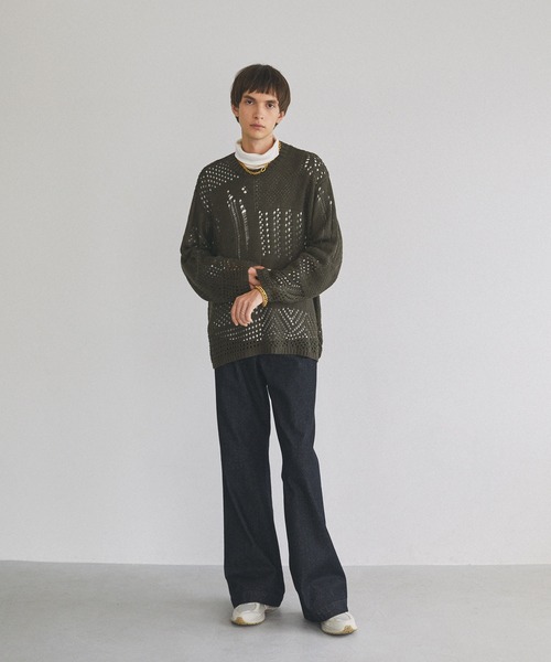 EMMA CLOTHES（エマクローズ）の「クロシェルーズシルエットニットEMMA CLOTHES（ニット/セーター・メンズ・ブラウン/アイボリー/ブラック/オリーブ・M/L）」の18枚目の写真