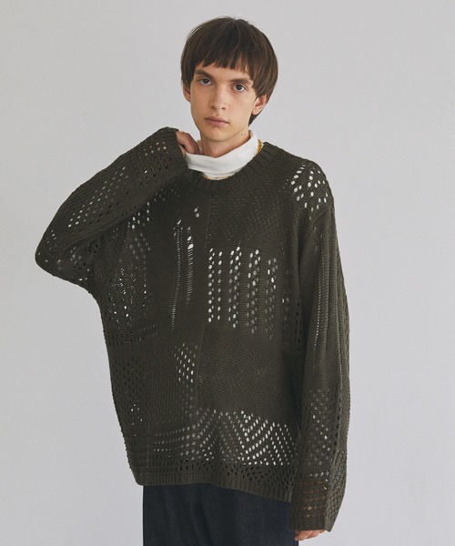 EMMA CLOTHES（エマクローズ）の「クロシェルーズシルエットニットEMMA CLOTHES（ニット/セーター・メンズ・ブラウン/アイボリー/ブラック/オリーブ・M/L）」の21枚目の写真