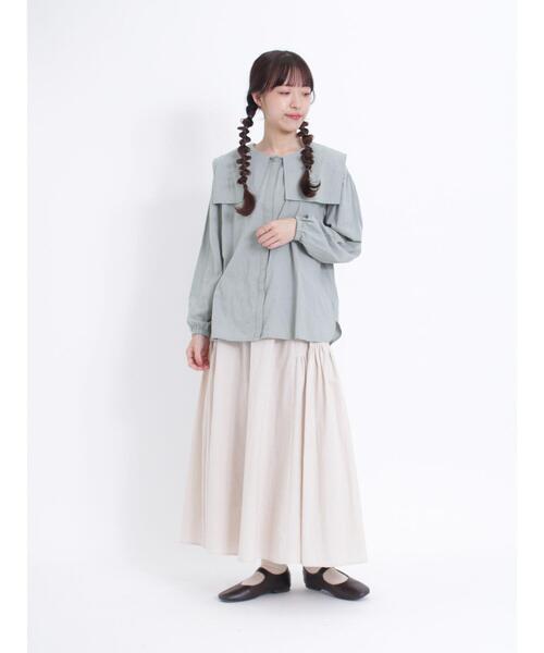 Samansa Mos2（サマンサ モスモス）の「スクエアセーラーカラーブラウス（シャツ/ブラウス・レディース・ブラウン/ブラック/キナリ/ミント・F）」の18枚目の写真