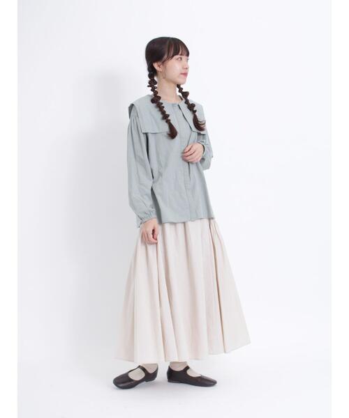 Samansa Mos2（サマンサ モスモス）の「スクエアセーラーカラーブラウス（シャツ/ブラウス・レディース・ブラウン/ブラック/キナリ/ミント・F）」の19枚目の写真