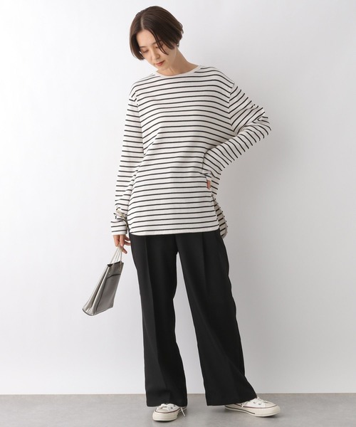 LEPSIM（レプシィム）の「裾ラウンドワッフルプルオーバー　908522（Tシャツ/カットソー・レディース・ホワイト×ブラック/チャコールグレー/ライトグリーン/アイボリー・FREE）」の10枚目の写真