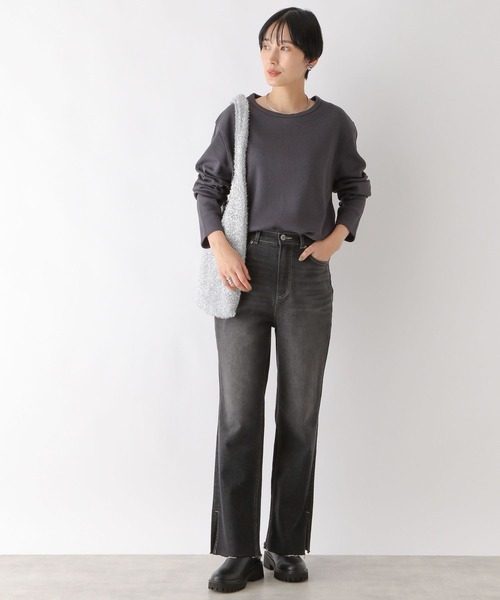 LEPSIM（レプシィム）の「裾ラウンドワッフルプルオーバー　908522（Tシャツ/カットソー・レディース・ホワイト×ブラック/チャコールグレー/ライトグリーン/アイボリー・FREE）」の13枚目の写真