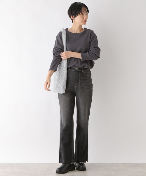 LEPSIM（レプシィム）の「裾ラウンドワッフルプルオーバー　908522（Tシャツ/カットソー・レディース・ホワイト×ブラック/チャコールグレー/ライトグリーン/アイボリー・FREE）」の14枚目の写真