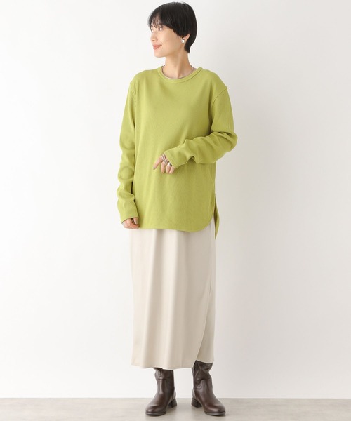 LEPSIM（レプシィム）の「裾ラウンドワッフルプルオーバー　908522（Tシャツ/カットソー・レディース・ホワイト×ブラック/チャコールグレー/ライトグリーン/アイボリー・FREE）」の15枚目の写真