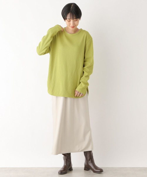 LEPSIM（レプシィム）の「裾ラウンドワッフルプルオーバー　908522（Tシャツ/カットソー・レディース・ホワイト×ブラック/チャコールグレー/ライトグリーン/アイボリー・FREE）」の16枚目の写真