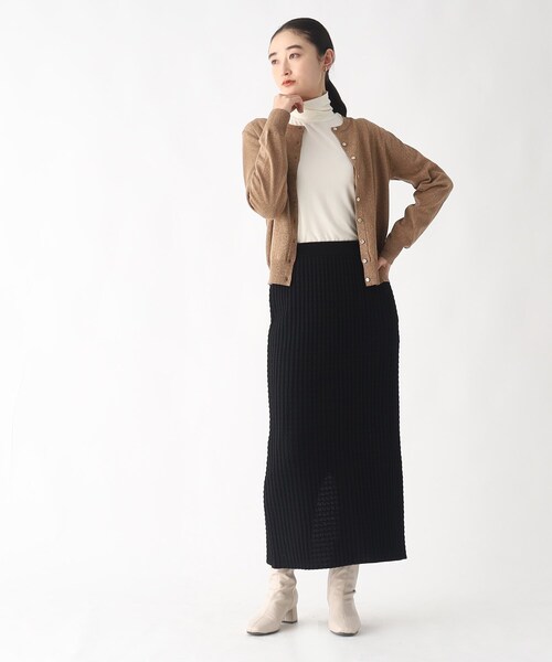 OPAQUE.CLIP（オペークドットクリップ）の「◆ぽこぽこナローニットスカート【洗濯機洗い可】（スカート・レディース・ブラック/こしょう色系/ピンク系その他・38/40）」の4枚目の写真