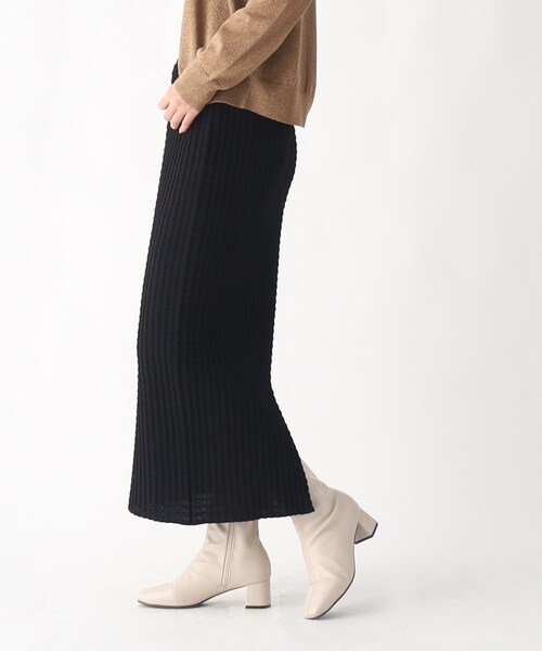 OPAQUE.CLIP（オペークドットクリップ）の「◆ぽこぽこナローニットスカート【洗濯機洗い可】（スカート・レディース・ブラック/こしょう色系/ピンク系その他・38/40）」の5枚目の写真