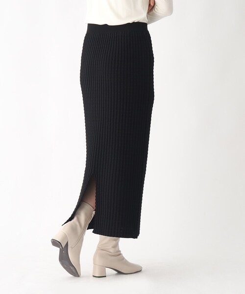 OPAQUE.CLIP（オペークドットクリップ）の「◆ぽこぽこナローニットスカート【洗濯機洗い可】（スカート・レディース・ブラック/こしょう色系/ピンク系その他・38/40）」の6枚目の写真