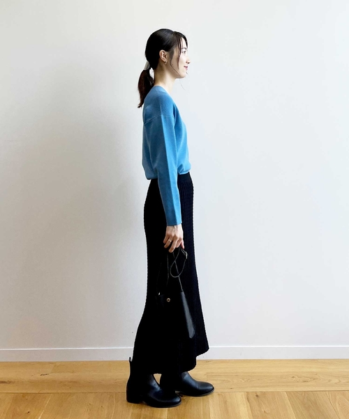 OPAQUE.CLIP（オペークドットクリップ）の「◆ぽこぽこナローニットスカート【洗濯機洗い可】（スカート・レディース・ブラック/こしょう色系/ピンク系その他・38/40）」の11枚目の写真