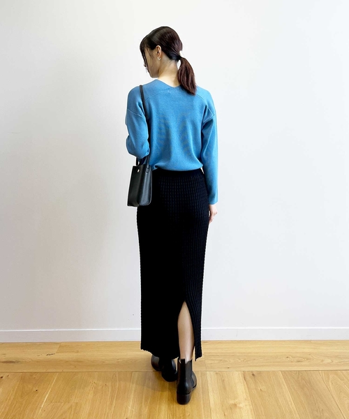 OPAQUE.CLIP（オペークドットクリップ）の「◆ぽこぽこナローニットスカート【洗濯機洗い可】（スカート・レディース・ブラック/こしょう色系/ピンク系その他・38/40）」の12枚目の写真