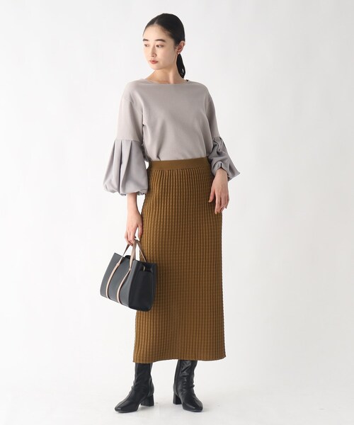 OPAQUE.CLIP（オペークドットクリップ）の「◆ぽこぽこナローニットスカート【洗濯機洗い可】（スカート・レディース・ブラック/こしょう色系/ピンク系その他・38/40）」の15枚目の写真