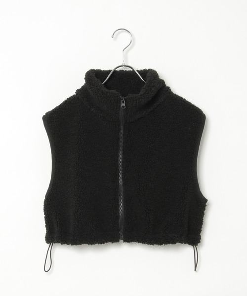 notch.（ノッチ）の「ボアショートベスト（ダウンベスト・レディース・ブラック/オフホワイト/グレー・M）」の17枚目の写真