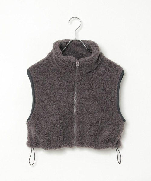 notch.（ノッチ）の「ボアショートベスト（ダウンベスト・レディース・ブラック/オフホワイト/グレー・M）」の18枚目の写真