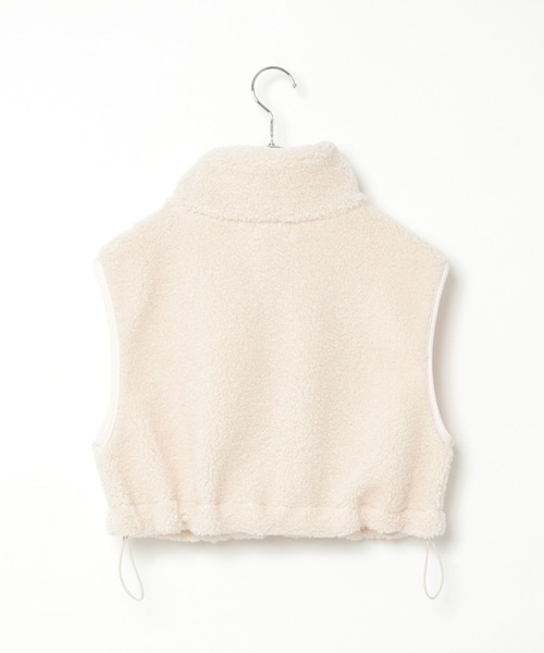 notch.（ノッチ）の「ボアショートベスト（ダウンベスト・レディース・ブラック/オフホワイト/グレー・M）」の22枚目の写真