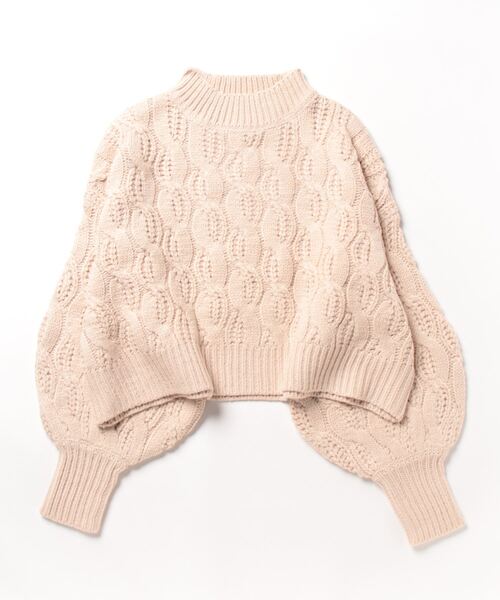 Settimissimo(セッティミッシモ)の「ボリュームスリーブミックスケーブルニット(ニット/セーター・レディース・グレー/ベージュ・FREE)」の19枚目の写真