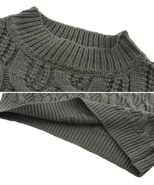 Settimissimo(セッティミッシモ)の「ボリュームスリーブミックスケーブルニット(ニット/セーター・レディース・グレー/ベージュ・FREE)」の21枚目の写真