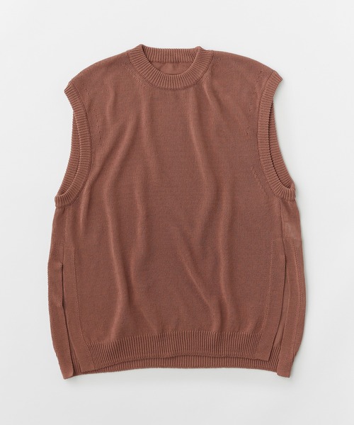 UNFIL(アンフィル)の「UNFIL アンフィル / organic cotton coiled-yarn sleeveless top オーガニックコットンコイルドヤーンスリーブレストップ / WFSP-UW143(その他トップス・レディース・ライラック/ブラウン系その他・1)」の2枚目の写真