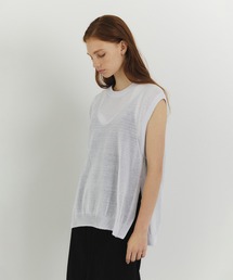 UNFIL アンフィル / organic cotton coiled-yarn sleeveless top オーガニックコットンコイルドヤーンスリーブレストップ / WFSP-UW143