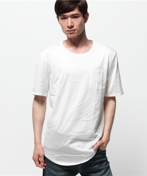 KATHARINE HAMNETT LONDON (キャサリンハムネットロンドン)の「ROUND LENGTH SHORT SLEEVE / ラウンドレングスショートスリーブTシャツ(Tシャツ/カットソー・メンズ・ブラック/ホワイト・SMALL/X-LARGE/LARGE/MEDIUM)」の2枚目の写真