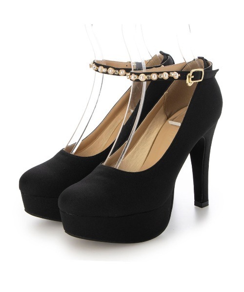 DULCIS REGALO（ドルキス レガロ）の「ElvisLuce(エルビスルーチェ)11cmヒールパールアンクルストラップパンプス（パンプス・レディース・ホワイト/ブラック/ネイビー・L/S/LL/M）」の6枚目の写真