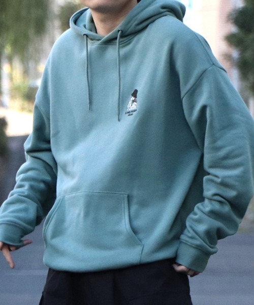 ILL'S(イルズ)の「ガールイラストワンポイント刺繍 ビッグシルエット 裏起毛プルオーバーパーカー フーディー カットソー ユニセックス【ILL'S】(パーカー・メンズ・ブルー系その他/杢グレー/ミント/チャコールグレー/ホワイト系その他/ブラック系その他/グレー系その他2/グリーン系その他2/グレー系2・XL/M/L)」の20枚目の写真