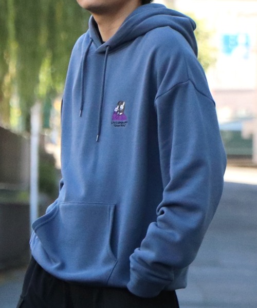 ILL'S(イルズ)の「ガールイラストワンポイント刺繍 ビッグシルエット 裏起毛プルオーバーパーカー フーディー カットソー ユニセックス【ILL'S】(パーカー・メンズ・ブルー系その他/杢グレー/ミント/チャコールグレー/ホワイト系その他/ブラック系その他/グレー系その他2/グリーン系その他2/グレー系2・XL/M/L)」の12枚目の写真