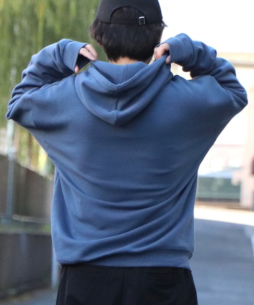 ILL'S(イルズ)の「ガールイラストワンポイント刺繍 ビッグシルエット 裏起毛プルオーバーパーカー フーディー カットソー ユニセックス【ILL'S】(パーカー・メンズ・ブルー系その他/杢グレー/ミント/チャコールグレー/ホワイト系その他/ブラック系その他/グレー系その他2/グリーン系その他2/グレー系2・XL/M/L)」の14枚目の写真