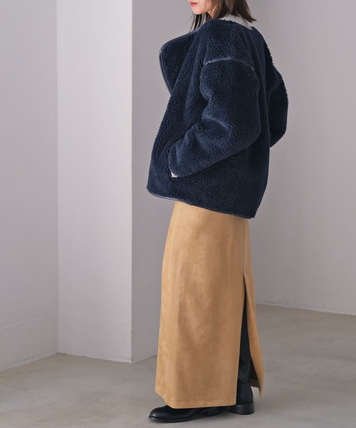 AKTE ボアミドルブルゾン定番人気♪ 美品 AKTE（アクテ） ダウンコート ダウンジャケット ボアミドルブルゾン