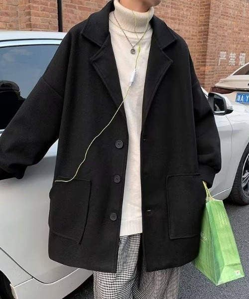 MGV（エムジーヴィー）の「オーバーサイズチェスターコート（チェスターコート・メンズ・アイボリー/グリーン/ブラック・LARGE/X-LARGE/MEDIUM）」の6枚目の写真