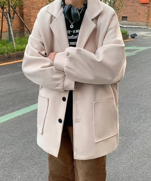 MGV（エムジーヴィー）の「オーバーサイズチェスターコート（チェスターコート・メンズ・アイボリー/グリーン/ブラック・LARGE/X-LARGE/MEDIUM）」の8枚目の写真