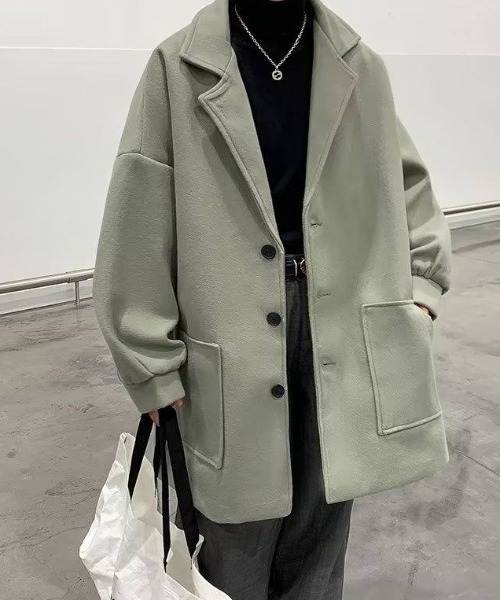 MGV（エムジーヴィー）の「オーバーサイズチェスターコート（チェスターコート・メンズ・アイボリー/グリーン/ブラック・LARGE/X-LARGE/MEDIUM）」の10枚目の写真