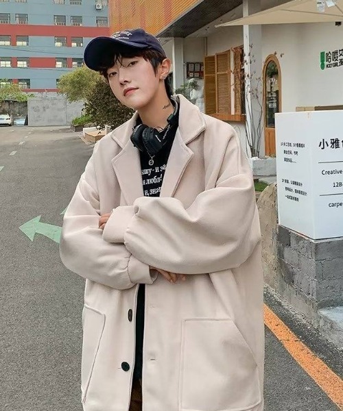 MGV（エムジーヴィー）の「オーバーサイズチェスターコート（チェスターコート・メンズ・アイボリー/グリーン/ブラック・LARGE/X-LARGE/MEDIUM）」の11枚目の写真