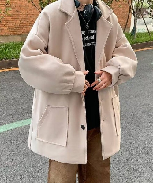 MGV（エムジーヴィー）の「オーバーサイズチェスターコート（チェスターコート・メンズ・アイボリー/グリーン/ブラック・LARGE/X-LARGE/MEDIUM）」の13枚目の写真