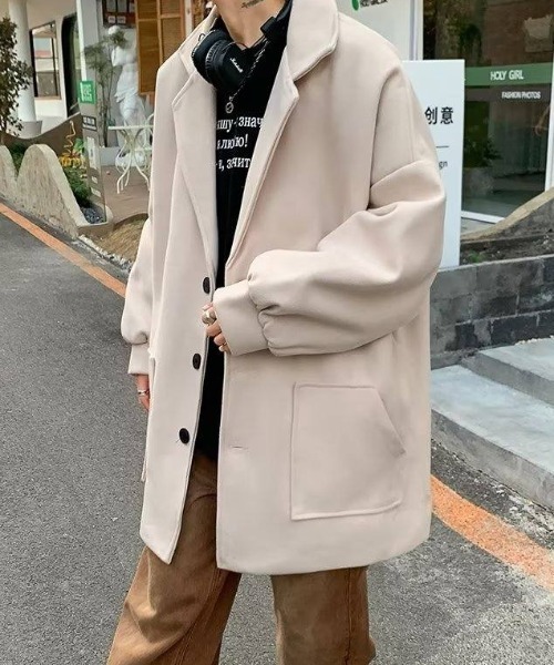 MGV（エムジーヴィー）の「オーバーサイズチェスターコート（チェスターコート・メンズ・アイボリー/グリーン/ブラック・LARGE/X-LARGE/MEDIUM）」の14枚目の写真