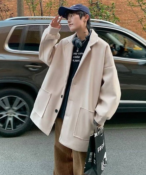 MGV（エムジーヴィー）の「オーバーサイズチェスターコート（チェスターコート・メンズ・アイボリー/グリーン/ブラック・LARGE/X-LARGE/MEDIUM）」の15枚目の写真