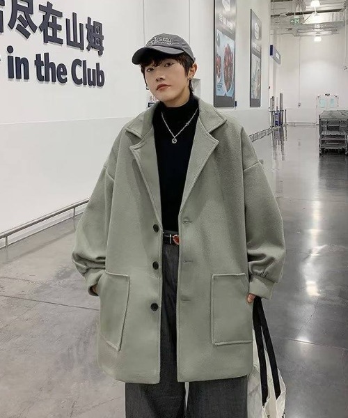 MGV（エムジーヴィー）の「オーバーサイズチェスターコート（チェスターコート・メンズ・アイボリー/グリーン/ブラック・LARGE/X-LARGE/MEDIUM）」の17枚目の写真