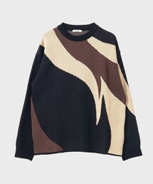 7GG Double ジャガードクルーネックニット