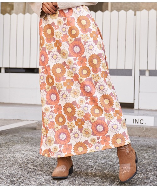 anap mimpi（アナップミンピ）の「レトロフラワー 裏毛 セミフレア スカート（スカート・レディース・ベージュ系その他/ダークグレー・FREE）」の17枚目の写真