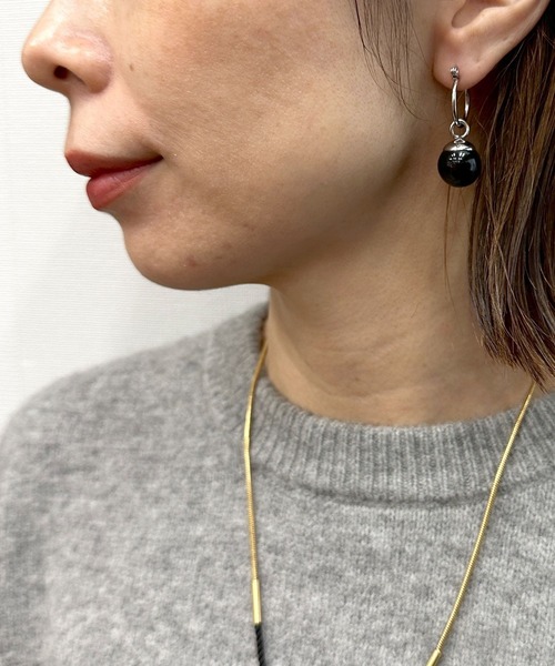 LEPSIM（レプシィム）の「【MIXステンレス】カラーピアス　993778（ピアス（両耳用）・レディース・ブラウン/オフホワイト/ブラック/ブラック系その他・ONE SIZE）」の5枚目の写真