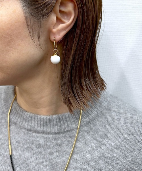 LEPSIM（レプシィム）の「【MIXステンレス】カラーピアス　993778（ピアス（両耳用）・レディース・ブラウン/オフホワイト/ブラック/ブラック系その他・ONE SIZE）」の6枚目の写真